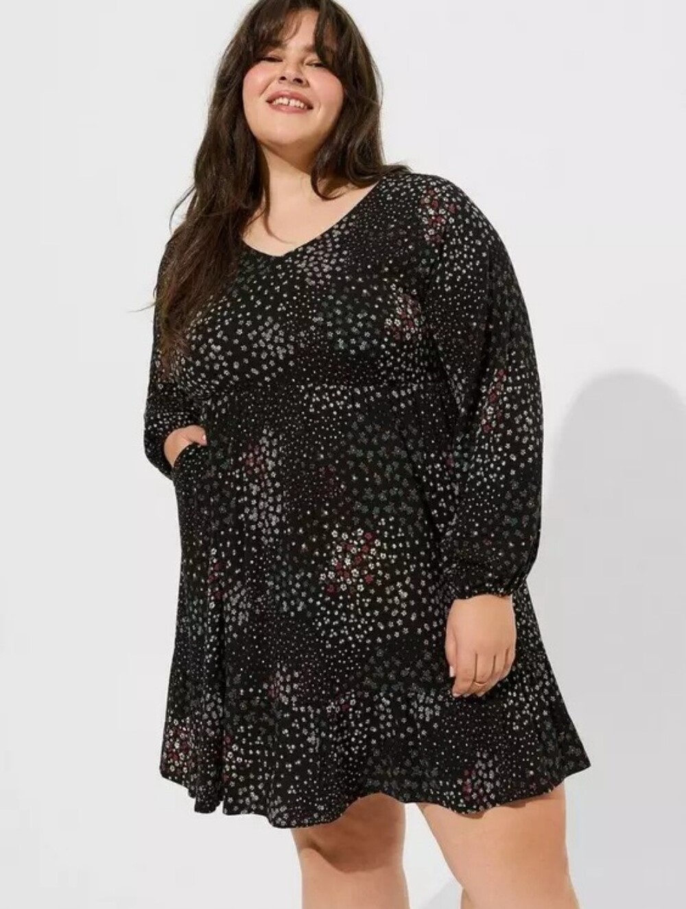 Torrid Textured Stretch Rayon Mini Skater Dress